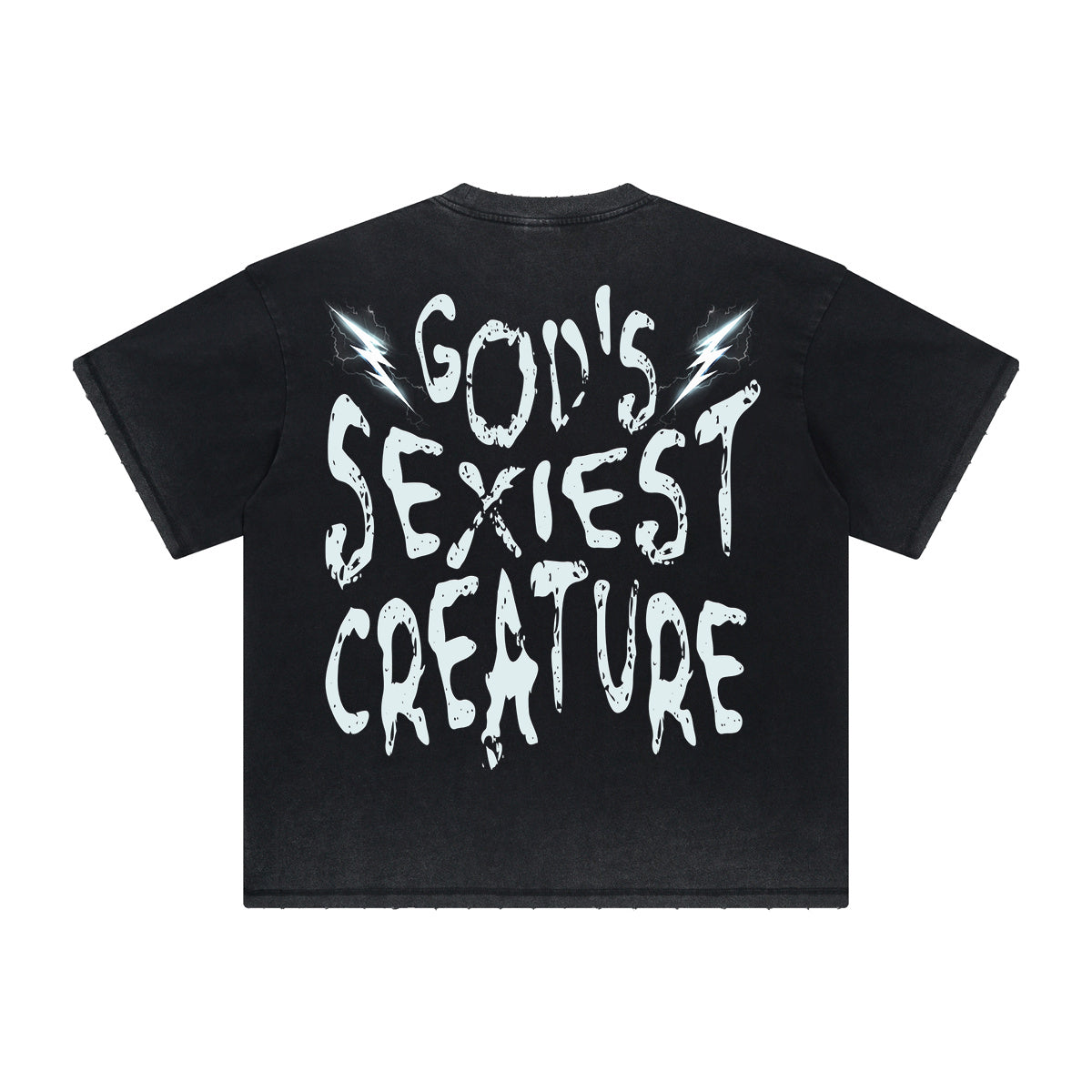 Camiseta con tipografía en negrita y desvanecimiento intenso