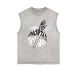 Frayed Edge Bold Typography Tank Top