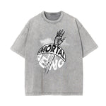 Washed Cotton Graphic Typography T-Shirt