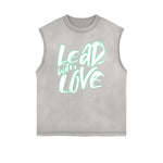Frayed Edge Bold Typography Tank Top