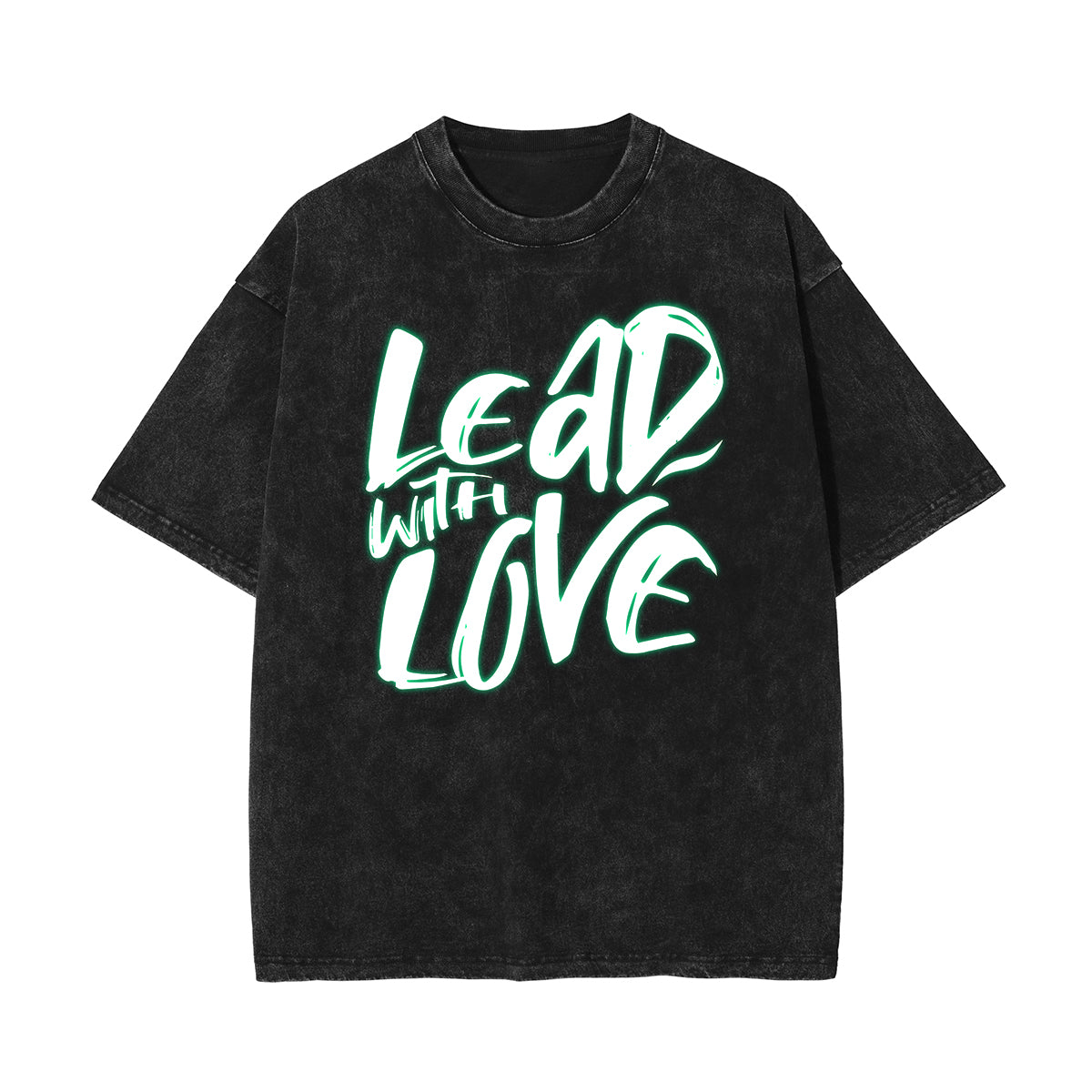 Stone-Washed Bold Typography Crewneck Tee