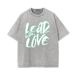 Washed Cotton Graphic Typography T-Shirt
