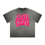 Vintage-Style Frayed Typography Tee