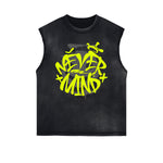 Distressed Bold Typography Sleeveless Tee