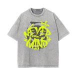 Washed Cotton Graphic Typography T-Shirt
