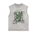 Frayed Edge Bold Typography Tank Top