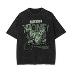 Stone-Washed Bold Typography Crewneck Tee