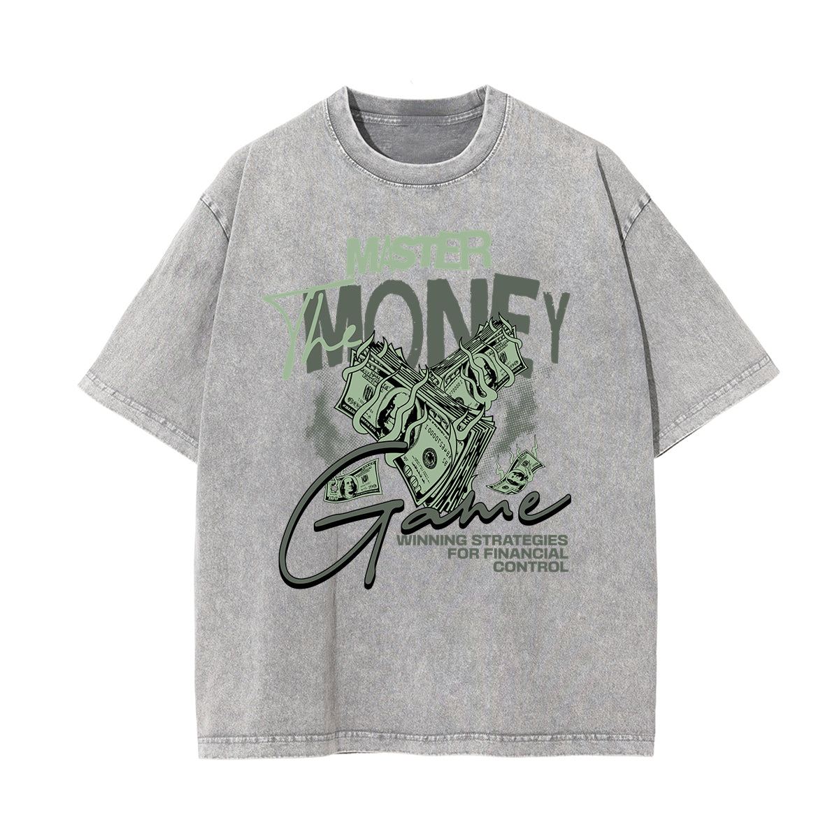 Washed Cotton Graphic Typography T-Shirt