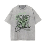 Washed Cotton Graphic Typography T-Shirt