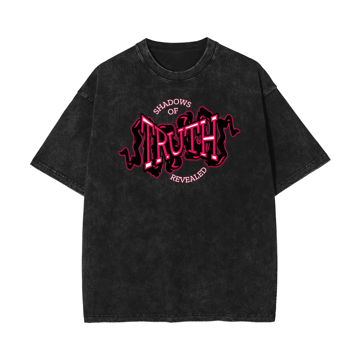 Stone-Washed Bold Typography Crewneck Tee