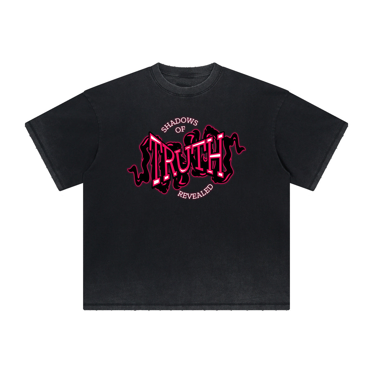 Camiseta con tipografía en negrita y desvanecimiento intenso