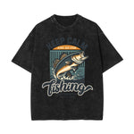 Stone-Washed Bold Typography Crewneck Tee