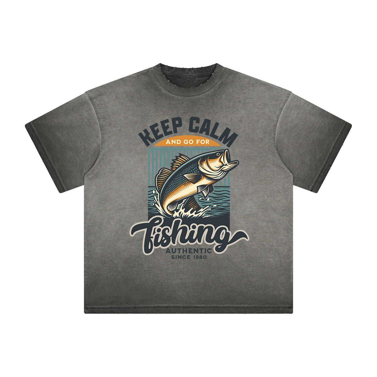 Vintage-Style Frayed Typography Tee