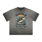 Vintage-Style Frayed Typography Tee