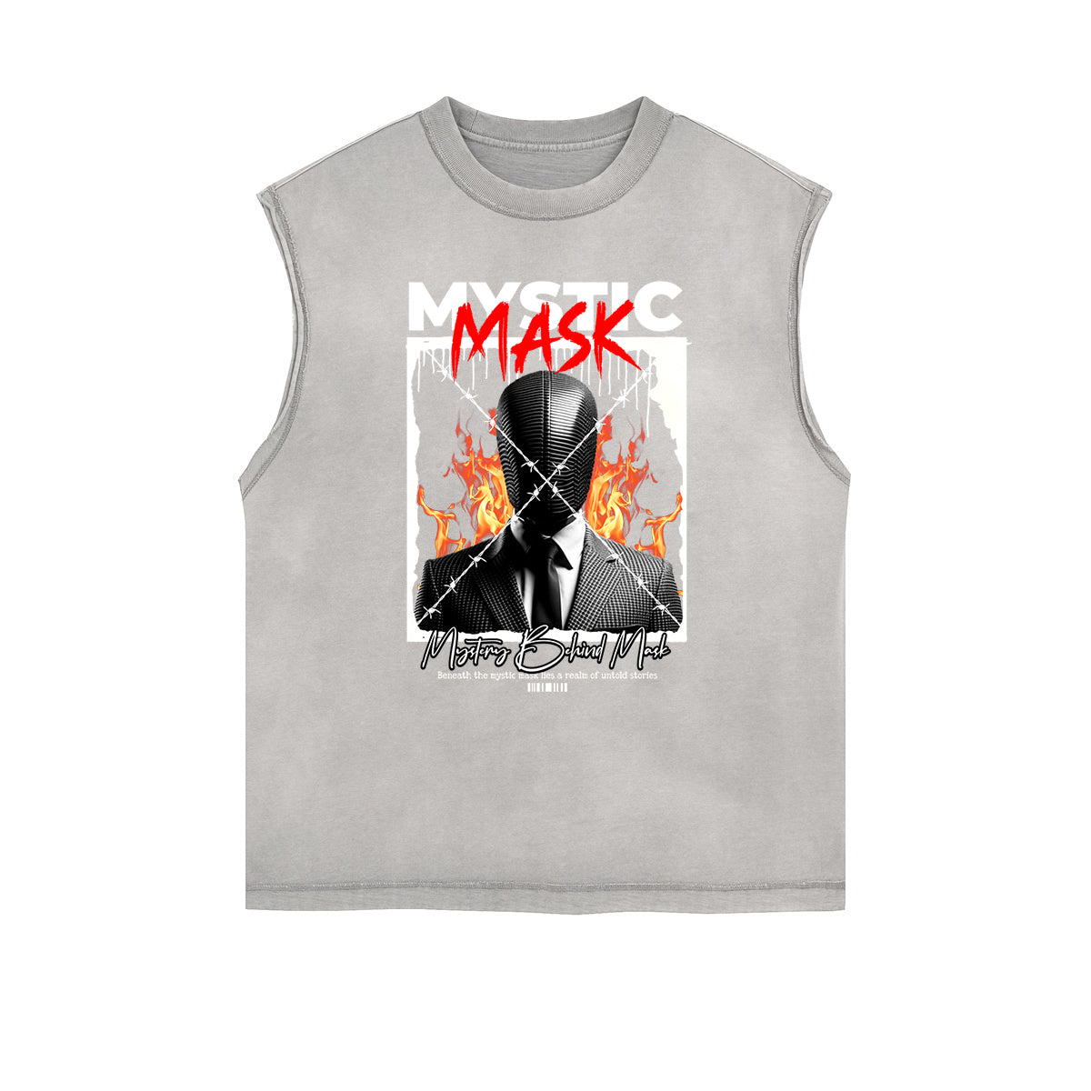 Frayed Edge Mystery Mask Graphic Tank Top