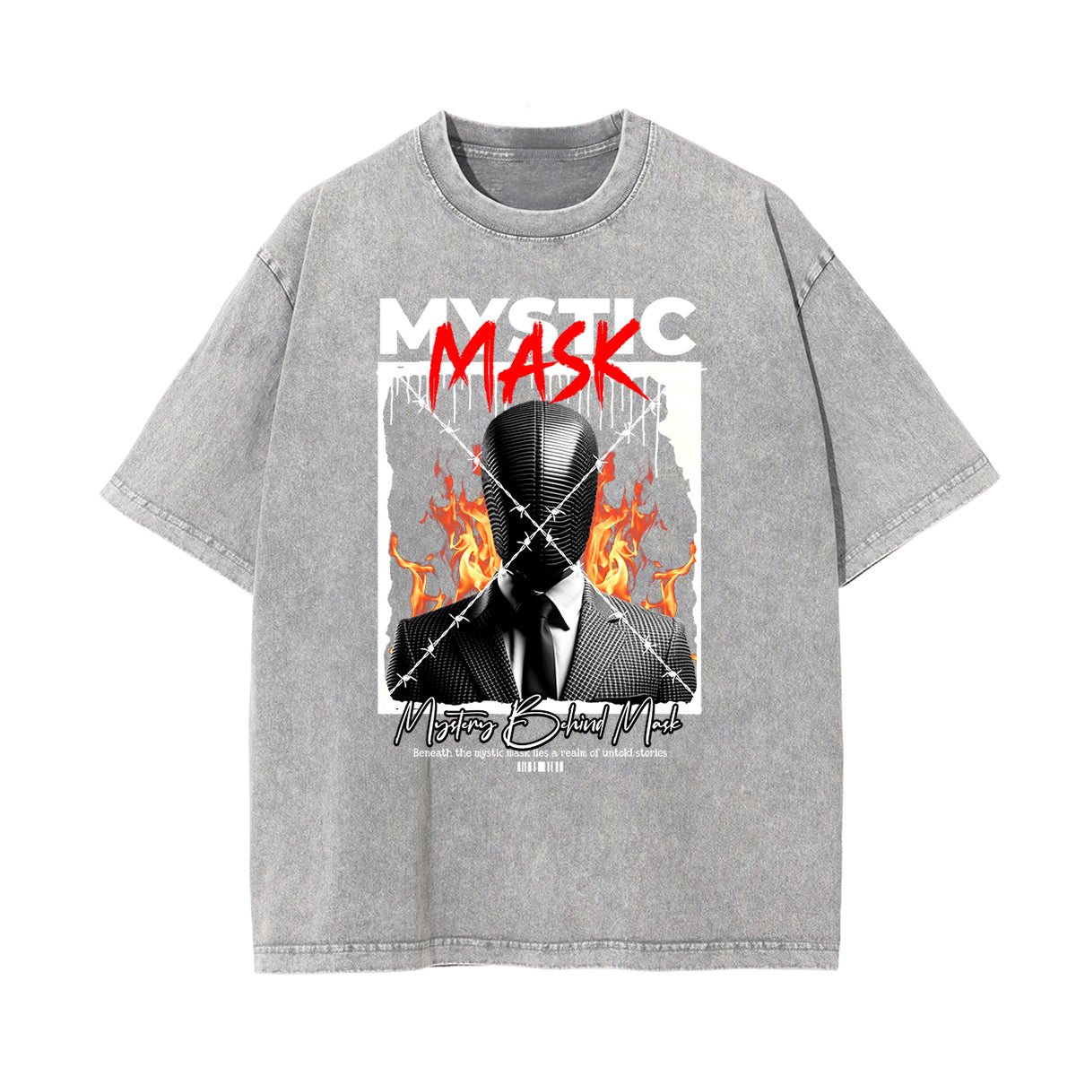 Washed Mystery Mask Graphic Cotton Tee