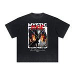 Vintage Frayed Mystery Mask Pattern Tee