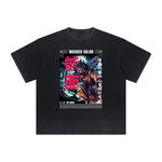 Vintage Frayed Mystery Mask Pattern Tee