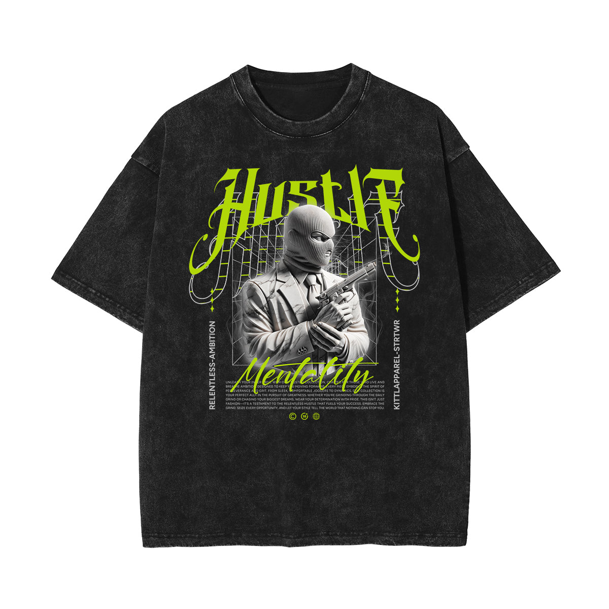 Stone Wash Mystery Mask Graphic T-Shirt