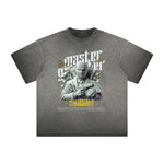 Heavy Faded Mystery Mask Graphic T Shirt