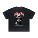 Vintage Frayed Mystery Mask Pattern Tee