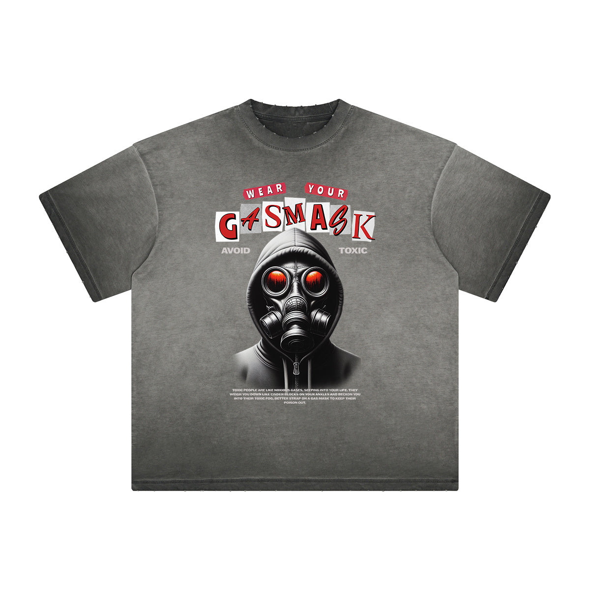 Heavy Faded Mystery Mask Graphic T Shirt