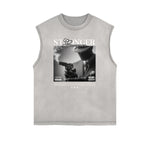 Frayed Edge Mystery Mask Graphic Tank Top