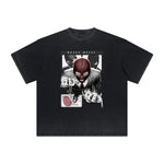 Vintage Frayed Mystery Mask Pattern Tee