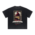 Vintage Frayed Mystery Mask Pattern Tee