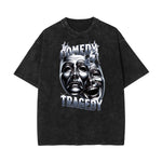 Stone Wash Mystery Mask Graphic T-Shirt