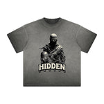 Heavy Faded Mystery Mask Graphic T Shirt
