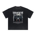 Vintage Frayed Mystery Mask Pattern Tee