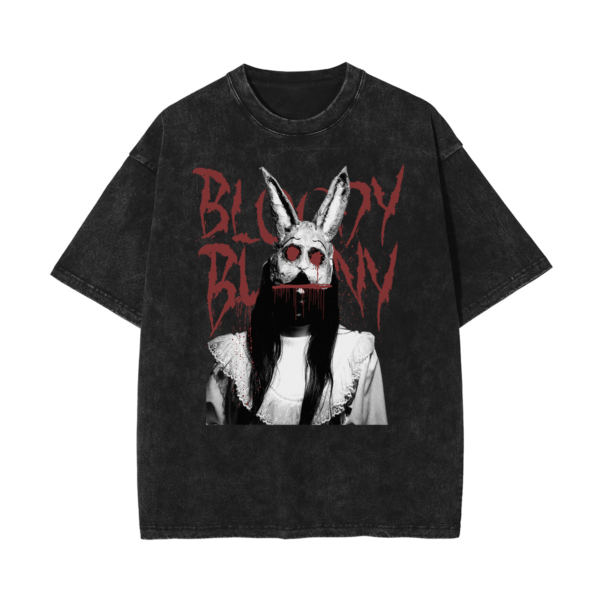 Stone Wash Mystery Mask Graphic T-Shirt