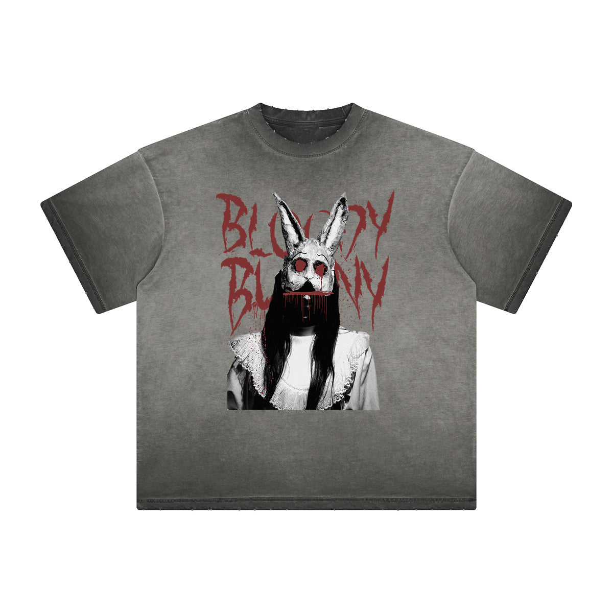 Heavy Faded Mystery Mask Graphic T Shirt