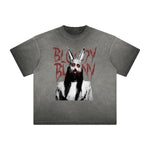 Heavy Faded Mystery Mask Graphic T Shirt