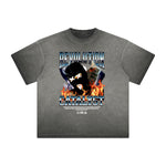 Heavy Faded Mystery Mask Graphic T Shirt