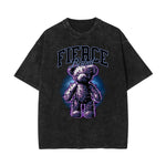 Washed Creepy Bear Graphic Cotton Tee