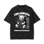 Washed Creepy Bear Graphic Cotton Tee