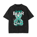 Washed Creepy Bear Graphic Cotton Tee