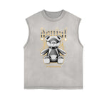 Frayed Edge Creepy Bear Graphic Tank Top