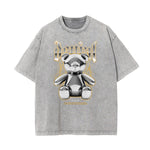 Stone Wash Creepy Bear Graphic T-Shirt
