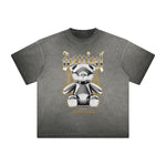 Vintage Frayed Creepy Bear Pattern Tee