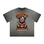 Vintage Frayed Creepy Bear Pattern Tee