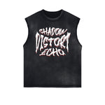 Sleeveless Distressed Dark Aesthetic Tee