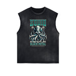 Sleeveless Distressed Dark Aesthetic Tee