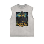 Dark Aesthetic Frayed-Edge Tank Top