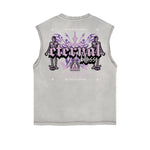 Dark Aesthetic Frayed-Edge Tank Top