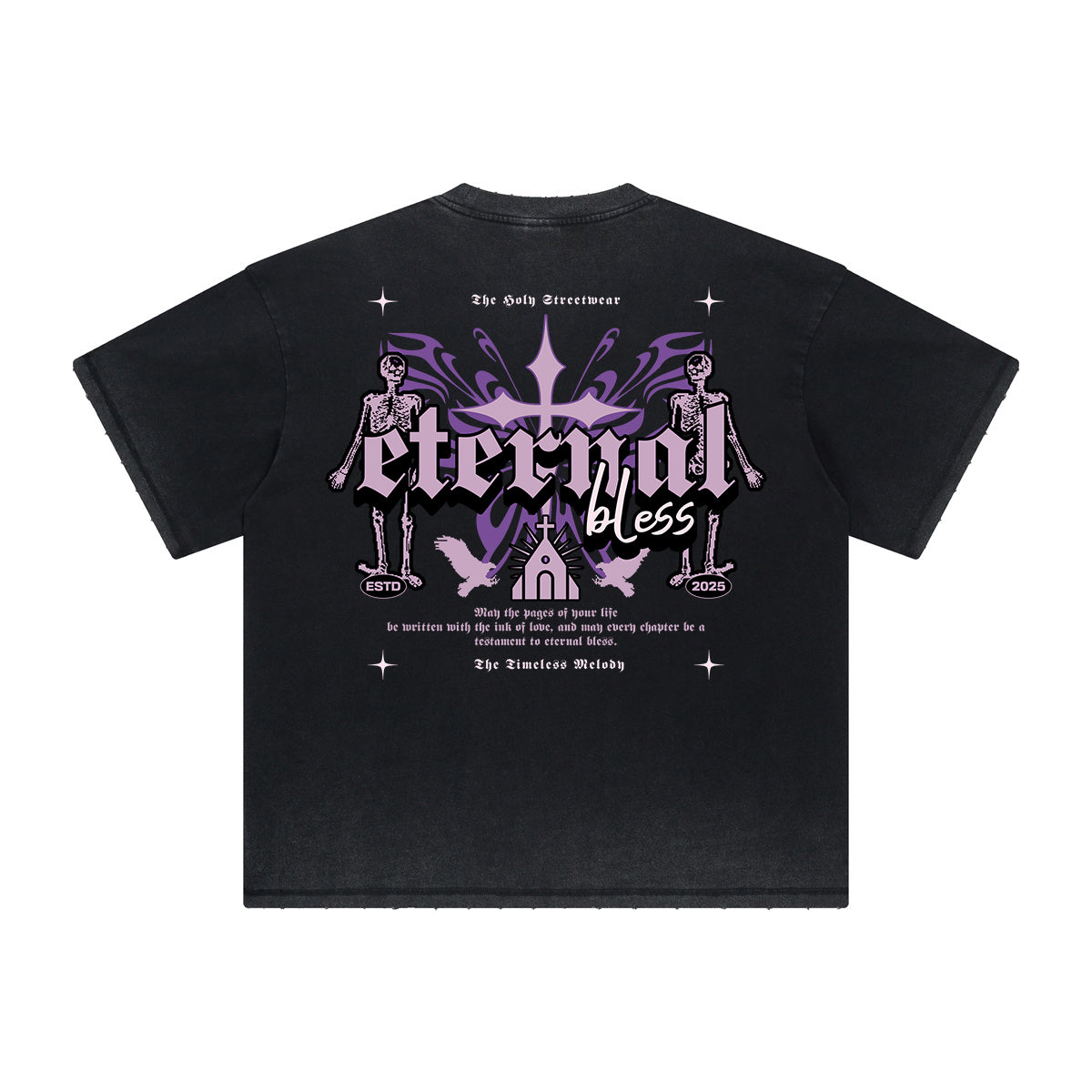 Vintage-Style Frayed Dark Aesthetic Tee