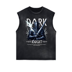 Sleeveless Distressed Dark Aesthetic Tee