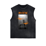 Sleeveless Distressed Dark Aesthetic Tee